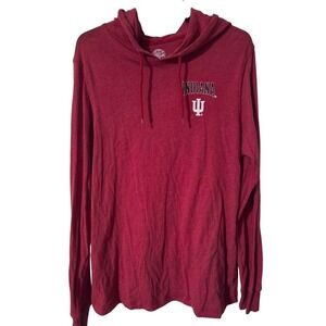 Rivalry Threads Indiana Hoosiers Long Sleeve Hooded T Shirt Red Mens Size M